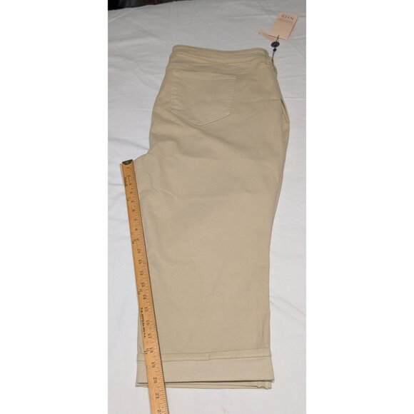 NYDJ Marilyn Crop Cuff Pant Beige 24W Straight Fit Lift Tuck Cool Embrace Denim - Picture 16 of 16